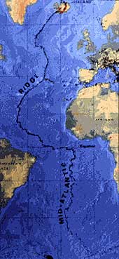 Map of the Mid-Atlantic Ridge.