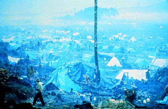 Image of the main refugee camp near Goma, Congo.